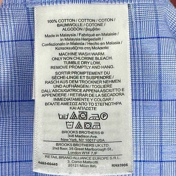 Brooks Brothers Boys NonIron Supima Cotton Broad Plaid Button Down Shirt Size 12 - Picture 8 of 10